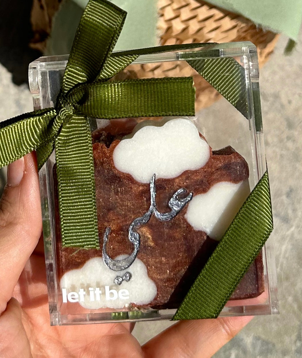 Custom Soap with Engraved Logo and Acrylic Box - the Design and Color is custom to your theme -15 pieces