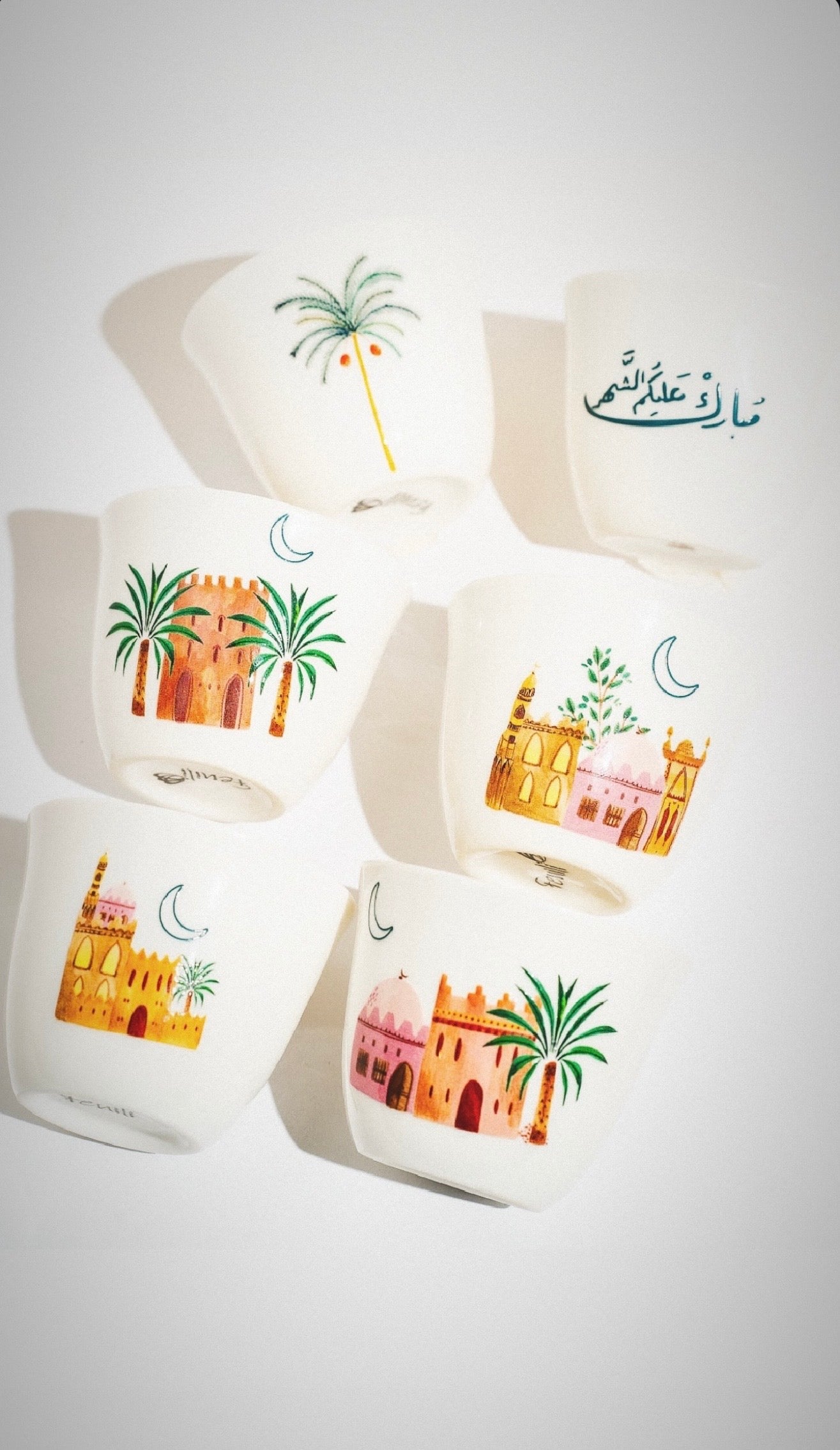Ramadan Gift Box of Gahwa Cup  -  Set Of 6 Unique Gahwa Cups