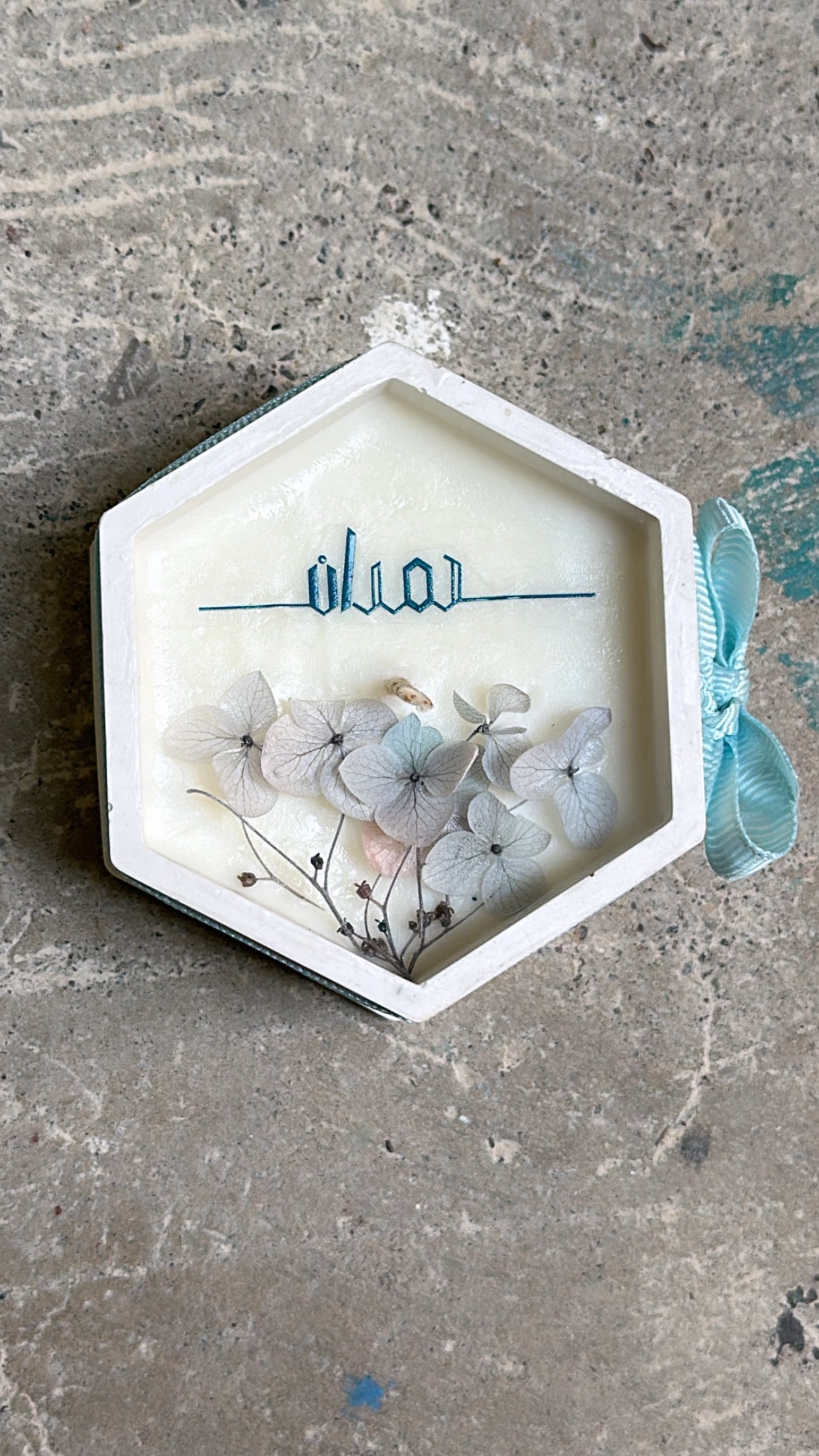 Custom candle giveaway with name and flowers matching the theme - lily of the Vally 30 pcs
