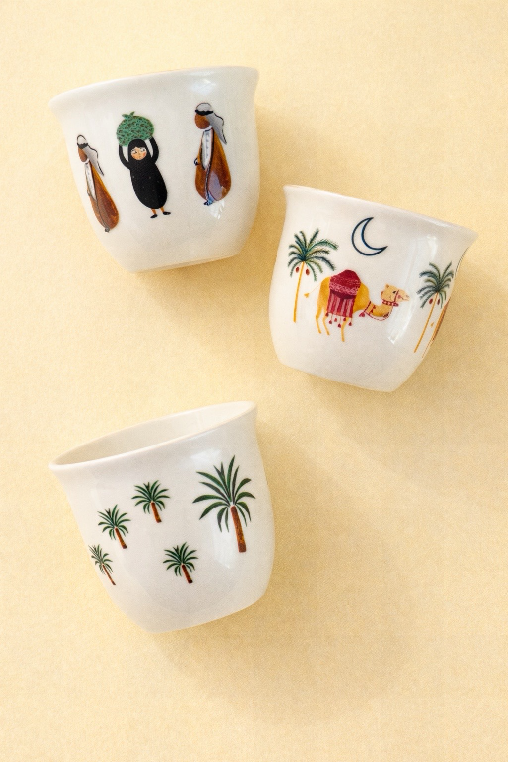 Ramadan Gift Box - of 6 Gahwa Cup Two of each design - in one box