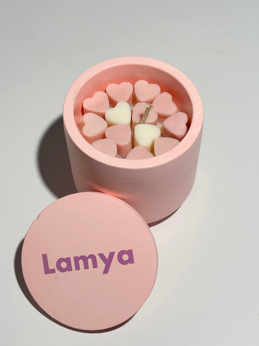 Heart to Heart Hidden Message Candle ( customizable )