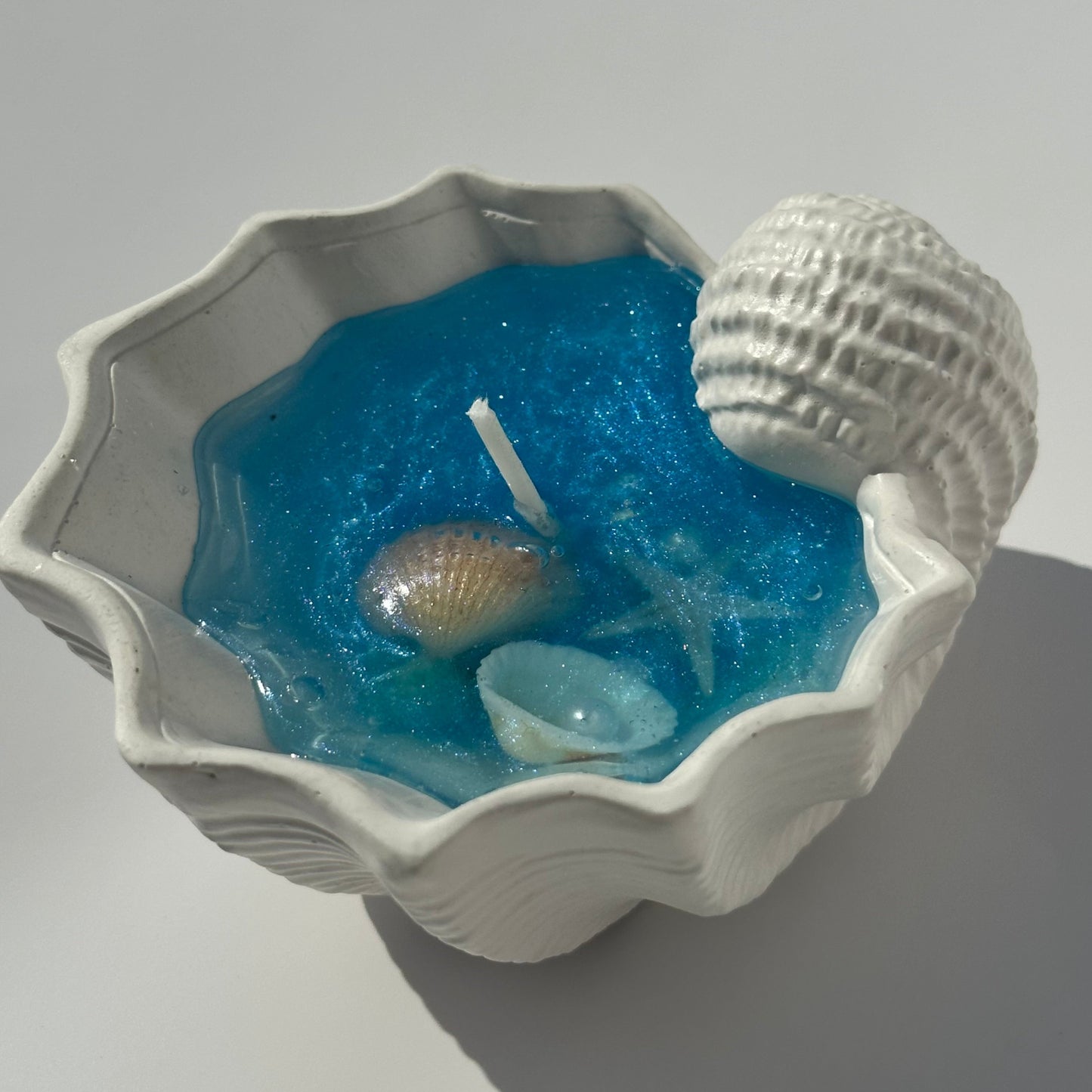 Shimmery Blue Seashell Candles Giveaway: Customizable Set of 15
