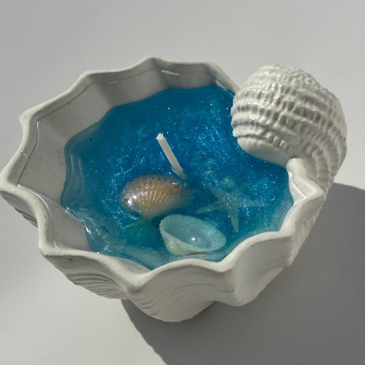 Shimmery Blue Seashell Candles Giveaway: Customizable Set of 15