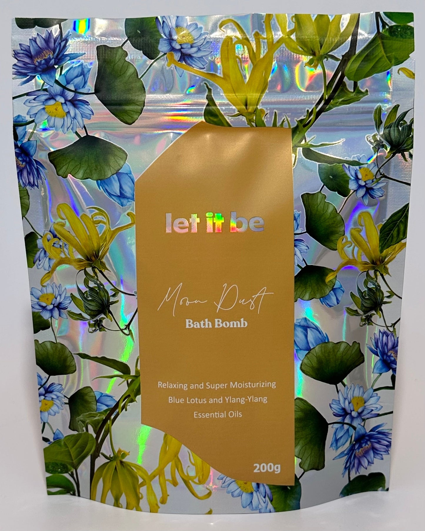 Moon Dust Bath Bomb - Blue Lotus and Ylang-Ylang Essential Oils with Dried Pomegranate Flowers