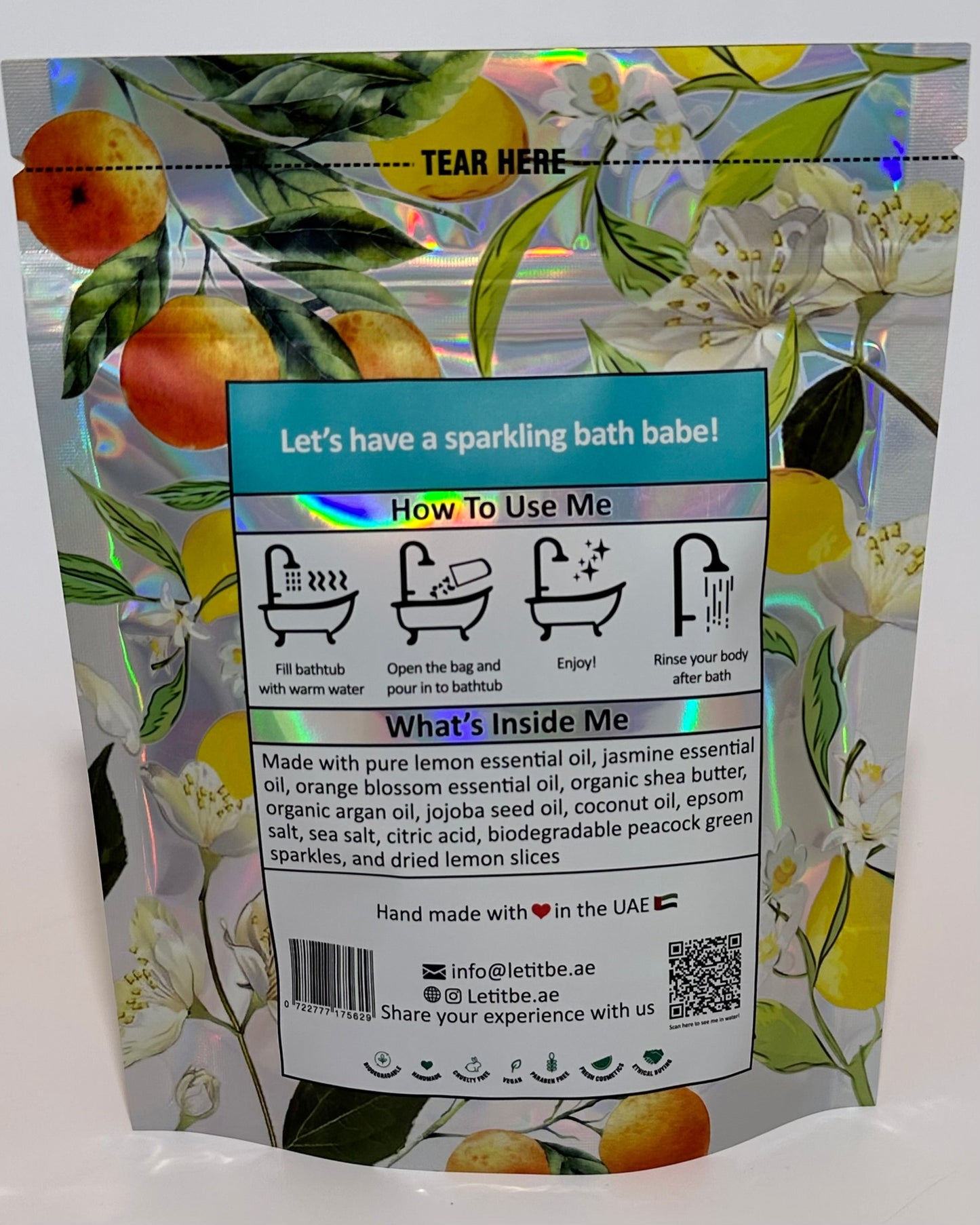 Havana Bath Bomb - Lemon, Jasmine, and Orange Blossom Essential Oils with Dried Lemon slices